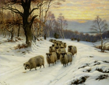 羊飼い Painting - 冬の羊飼い